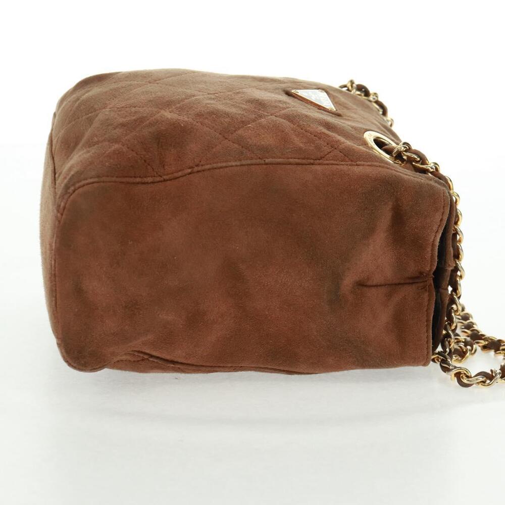 PRADA Chain Shoulder Bag Suede Brown Gold Auth ep12610 - Picture 5 of 16